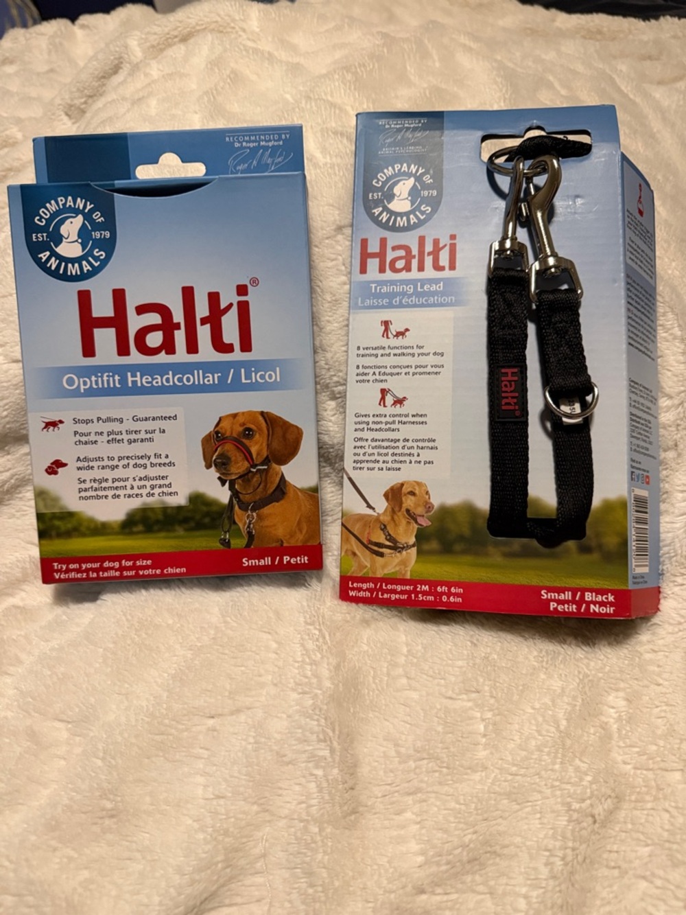 Small Black Optifit Headcollar & Training Lead Set